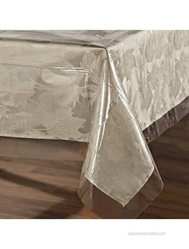 sancua Clear Plastic 100% Waterproof Tablecloth 54 x 78 Inch Vinyl PVC Rectangle Table Cloth Protector Oil Spill Proof Wipe Clean Table Cover for Dining Table Parties & Camping Crystal Clear