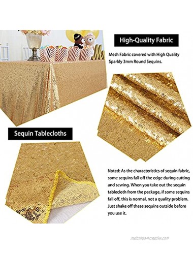 Sparkly Drape Tablecloth Gold Tablecloth Sequin Fabric Tablecloth for Ceremony Party Halloween 50x80 Inch
