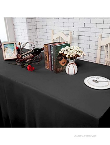 Surmente Table Cloth 6 ft Rectangular Polyester Tablecloth Tablecloths for Rectangle Tables for Weddings Banquets or Restaurants Black …