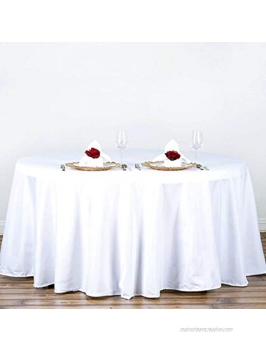 Surmente Tablecloth 120 Inch Round Polyester Table Cloth for Weddings Banquets or Restaurants White …