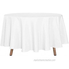 TANIASH Tablecloth 90-inch Round White 100% Polyester Tablecloths for Wedding Party 6 Packs
