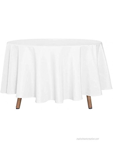 TANIASH Tablecloth 90-inch Round White 100% Polyester Tablecloths for Wedding Party 6 Packs