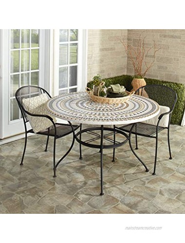 The Lakeside Collection Custom-Fit Elastic 48 Round Table Cover for Home and Catering Tiles
