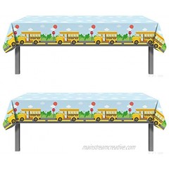 2PCS Welcome Back To School Party Supplies Plastic Table Cover First Day of School Party Decorations Favors Supplies Plastic Table Cloth Runner86.61'' x 51.18''