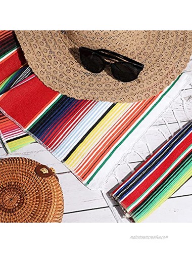 9 Pieces Mexican Table Runner with Place Mats Serape Table Runner Cinco de Mayo Place Mats for Cinco de Mayo Mexican Fiesta Party Wedding Decoration Red