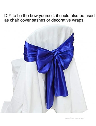 Aneco 4 Pack Satin Table Runner 12 x 108 Inch Long Bright Silk and Smooth Fabric Party Table Runner for Wedding Banquet Party Decoration- Royal Blue