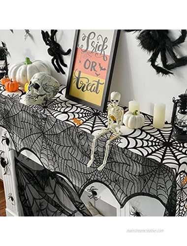 Artoid Mode Spider Web Table Runner Halloween Holiday Kitchen Dining Table Decoration for Indoor Outdoor Home Party Decor 13 x 72 Inch