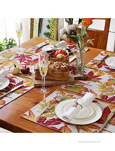 Feuille Fall Table Runner Thanksgiving Runners for Tables with Yellow Tassels Harvest Maple Leaf Table Runner for Fall Autumn and Thanksgiving Table Decorations 70 inch