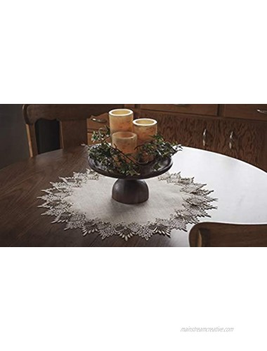 Lace Doily 23 Inch Neutral Earth Tones Table Topper Scarf Place Mat Round Doily