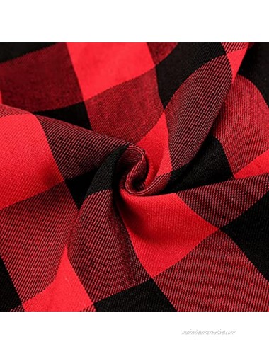 LuoluoHouse Buffalo Checked Plaid Table Runner 2 Pack 13x84 Inch Black and Red Tabletop Christmas Gathering Table Setting Decorations for Party