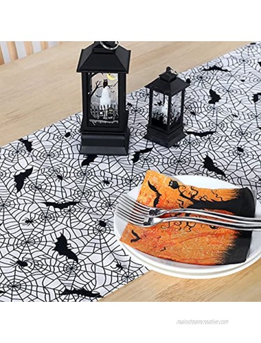LUSHVIDA Halloween Table Runner Washable Wrinkle Resistant Table Runner for Party Decorations and Scary Movie Nights 14x70 inches