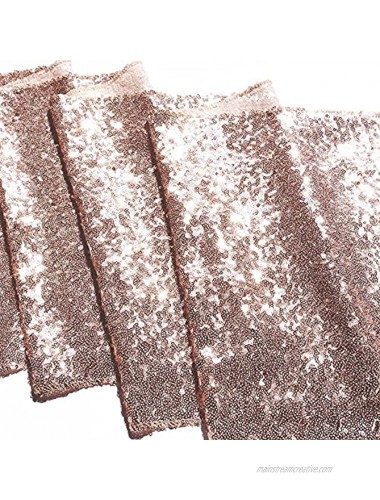 Sequin Table Runners ROSE GOLD- 12 X 108 Inch Glitter ROSE GOLD Table Runner-ROSE GOLD Party Supplies Fabric Decorations For Holiday Christmas Gift Wedding Birthday