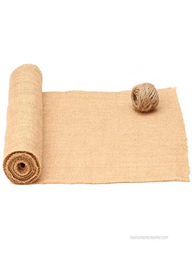 SPOCCASIO Burlap Table Runner 12 x 108 inches Long Burlap Runner Made from Natural Brown Tan Jute Fabric for Reception | Rustic Country Wedding Tables Decor | Farmhouse Kitchen Table Decoration