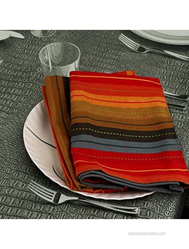 Urban Villa Cuisine Stripes Set of 12 Dinner Napkins 20X20 Inch 100% Cotton Premium Over sized Cloth Napkins with Mitered Corners Ultra Soft Durable Hotel Quality Multicolor