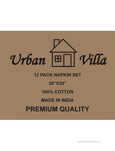 Urban Villa Cuisine Stripes Set of 12 Dinner Napkins 20X20 Inch 100% Cotton Premium Over sized Cloth Napkins with Mitered Corners Ultra Soft Durable Hotel Quality Multicolor