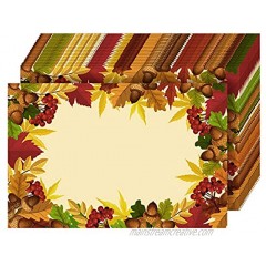 36 Sheets Thanksgiving Dinner Paper Placemats Disposable Placemats with Seasonal Leaves and Acorns Design for Thanksgiving Dinner Party Supplies 14.57 x 10.24 Inch