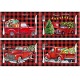 4 Pieces Merry Christmas Red Buffalo Plaid Placemat Table Mat Farmhouse Red Truck Place Mats Christmas Tree Placemat Country Holiday Truck Tree Table Decoration for Christmas Party 12 x 18 Inch