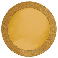 8-Count Glitz Round Placemats with Glitter Border Gold