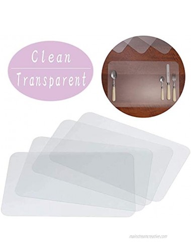 8 PCS Plastic Table Placemats,Washable Translucent Placemats,Heat Resistant Washable Table Mats for Table,Dining,Kitchen17 x 11 inch 43 x 28 cm