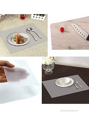 8 PCS Plastic Table Placemats,Washable Translucent Placemats,Heat Resistant Washable Table Mats for Table,Dining,Kitchen17 x 11 inch 43 x 28 cm