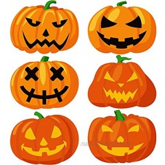 Aneco 6 Pack Halloween Pumpkin Placemats Place Mats Table Placemats Halloween Plastic Pumpkin Placemats for Halloween Party Gift Supplies