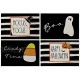 Artoid Mode Happy Halloween Strips Placemats for Dining Table 12 x 18 Inch Fall Candy Time Hocus Pocus Holiday Washable Table Mat Set of 4