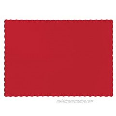 Creative Converting Paper Scalloped Edges Placemats 9.45" x 13.25" Classic Red