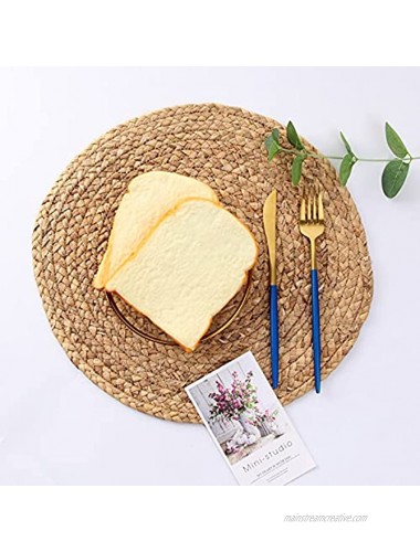 CY SISTERS 14Inch Woven Placemats Round Placemats Wicker Placemats Set of 6 Farmhouse Circle Placemats Rustic Place Mats Indoor Set Table Mats Heat Resistant Jute Placemats for Dining Table Set of 6