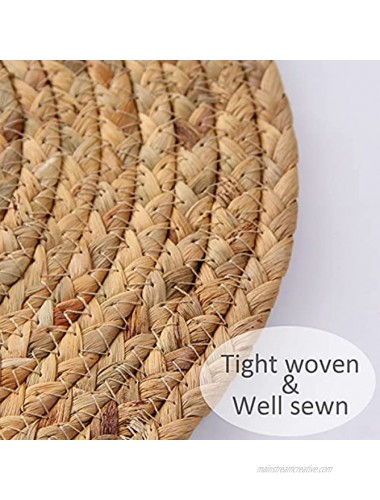 CY SISTERS 14Inch Woven Placemats Round Placemats Wicker Placemats Set of 6 Farmhouse Circle Placemats Rustic Place Mats Indoor Set Table Mats Heat Resistant Jute Placemats for Dining Table Set of 6