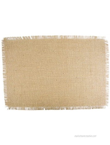 DII Jute Burlap Collection Kitchen Tabletop Placemat Set 13x19 Natural Solid 6 Count