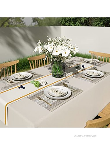 Jujin Placemats Set of 8 Non-Slip Washable PVC Heat Resistant Table Mats for Dining Table Beige