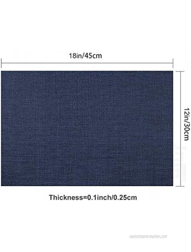 Lifewear Placemat Crossweave Woven Vinyl Non-Slip Insulation Placemat Washable Table Mats Set of 6Dark Blue