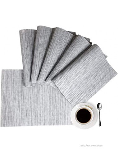 Placemats Placemats for Dining Table Gray Table Mats Set of 6 Easy to Clean Wipeable Washable Modern Outdoor Placemats for Dining Kitchen Table Indoor Valentine's Decorations