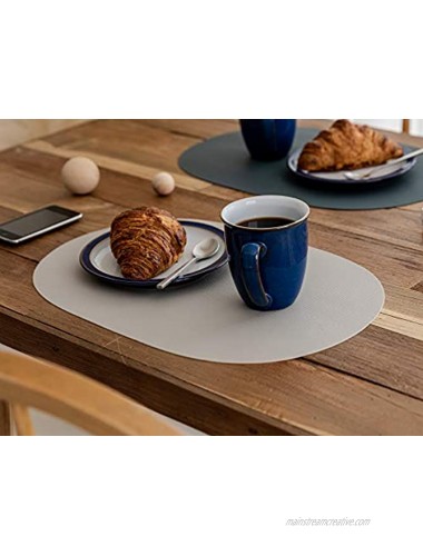 POSTLAB Silicone Placemats [16.5'' x 11.0''] Set of 4 Exquisitely Designed mats for Dining Tabletop Kitchen Tables. Non-Slip Waterproof Stain & Heat Resistant Warm Gray