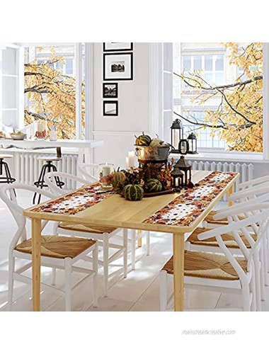 Ruisita 6 Pieces Fall Autumn Placemats 18 x 13 Inch Thanksgiving Placemats Table Mats Maple Leaves Pumpkin Placemat for Kitchen Decoration for Thanksgiving Parties Decoration