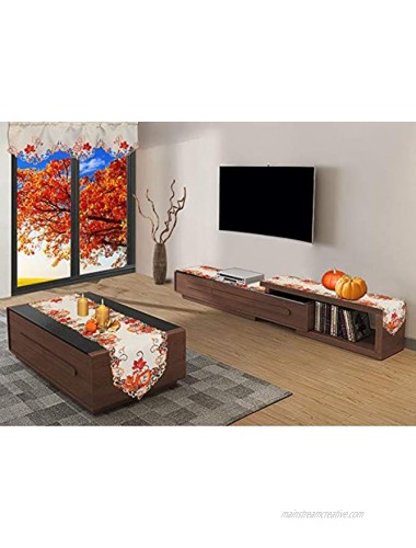 Simhomsen Thanksgiving Harvest Maple Leaves Table Runners Autumn Or Fall Decorations Embroidered 14 × 69 Inch