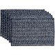 Sweet Home Collection Trends Two Tone 100% Cotton Woven Placemat 6 Pack 13"x19" Navy