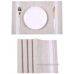 Table Mats Set of 4 Placemats for Dining Wipeable Heat-Resistant Woven Vinyl PVC Washable Modern Outdoor Placemat Kitchen Indoor Decorations