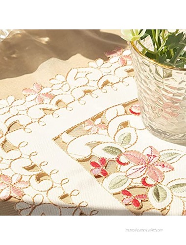 Tayis Cloth Placemats Set of 6 Cutwork Embroidered Floral Flower Dresser Scarf for Home Kitchen Dining Tabletop Christmas Decoration Pattern 7 11.8×17.7