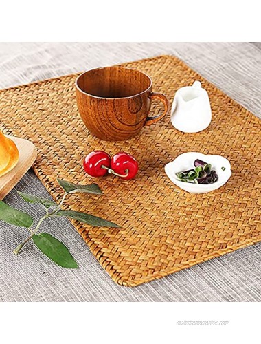 Yesland 6 Pack Natural Seagrass Place Mat 17 x 11.8 Inches Woven Rectangular Rattan Placemats Perfect Table Mat for Dining Table and Kitchen Table