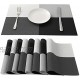 Zoymensu Placemats Set of 8,Washable Heat Resistant Non-Slip  Fashionable Placemats for Dinning Table Black and White