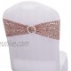 25 PCS Stretch Sequin Chair Sashes Chair Stretchy Spandex Bands for Wedding Reception Events Banquets Chairs Decoration Rose Gold