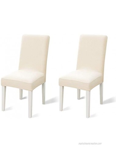 2Pack Dining Room Chair Covers Stretch Parsons Chair Slipcover Chair Furniture Protector Covers Removable Washable Chair Cover for Dining Room Hotel Ceremony Beige