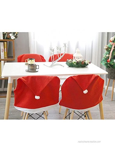 6 Pcs Christmas Dining Chair Slipcovers Santa Claus Hat Chair Back Covers Xmas Decoration Thanksgiving Halloween Christmas New Year Party Decorations