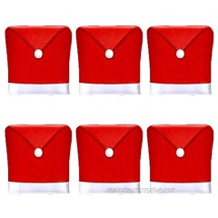 6 Pcs Christmas Dining Chair Slipcovers Santa Claus Hat Chair Back Covers Xmas Decoration Thanksgiving Halloween Christmas New Year Party Decorations