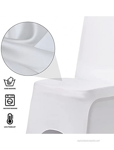 Amon Tech 50 Pcs White Chair Covers Polyester Spandex Chair Cover Stretch Slipcovers for Wedding Party Dining Banquet
