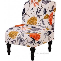 Armless Chair Slipcover Removable Armless Chair Cover Printed Armless Accent Chair Covers Washable Slipper Chair Slipcovers Furniture Protector Covers for Extra Large Armless Accent ChairFlower