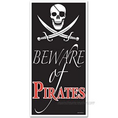 Beistle Beware of Pirates Door Cover,Black White Red