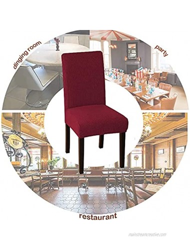 Britimes Red Dinning Room Chair Covers Seat Covers for Dining Room Chairs Waterproof Spandex Chair Slipcovers Set of 2 for Dinning Room Living Room Hotel Party Chairs Wine Red
