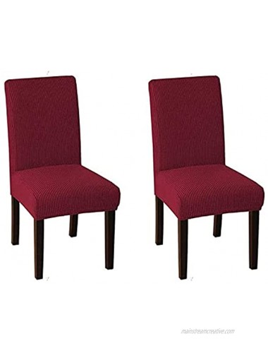 Britimes Red Dinning Room Chair Covers Seat Covers for Dining Room Chairs Waterproof Spandex Chair Slipcovers Set of 2 for Dinning Room Living Room Hotel Party Chairs Wine Red